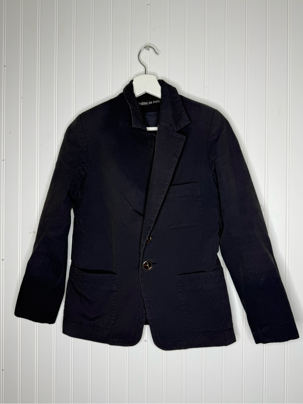 Les Prairies De Paris European Brand 2 Button Navy Blazer Jacket Size Small